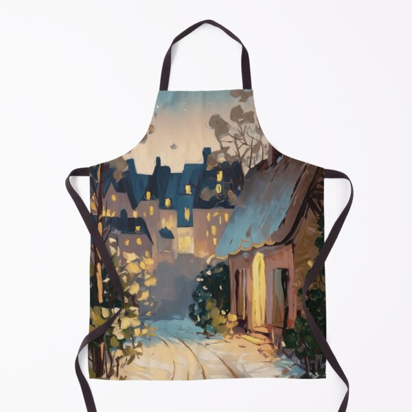 Item preview, Winter French Cottage – Landscape Painting | Original Art by Carraann designed and sold by CARRAANN.