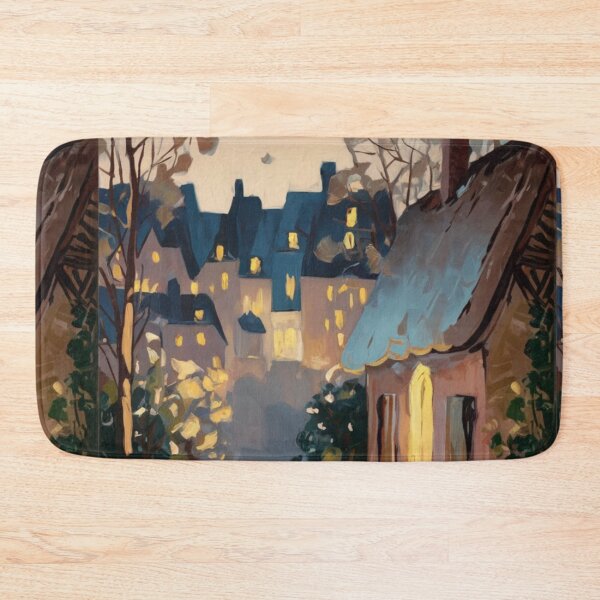 Item preview, Winter French Cottage – Landscape Painting | Original Art by Carraann designed and sold by CARRAANN.