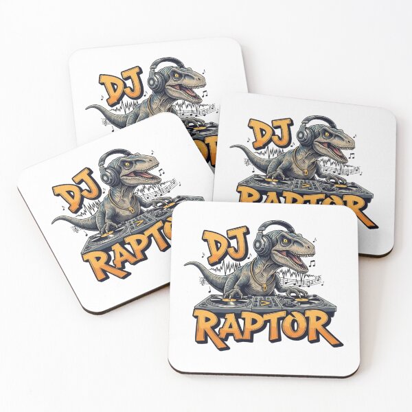 Item preview, DJ Raptor – Cool Velociraptor DJ Music Design designed and sold by DinoPrints-shop.