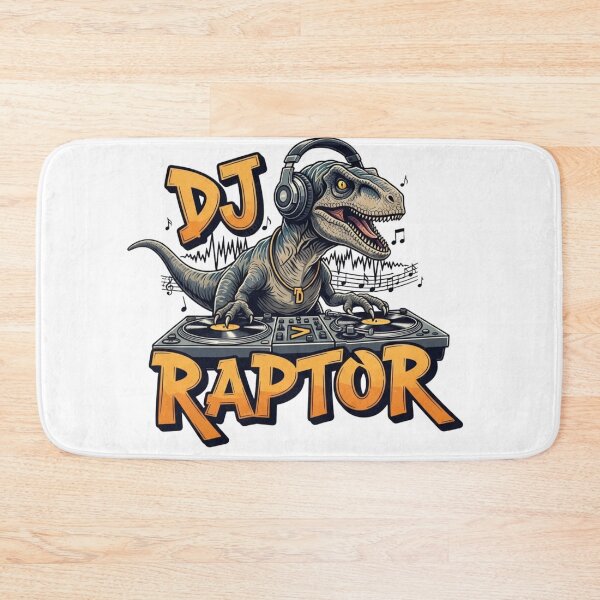 Item preview, DJ Raptor – Cool Velociraptor DJ Music Design designed and sold by DinoPrints-shop.
