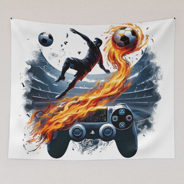 Item preview, FIFA Soccer Gaming Fire PlayStation Art designed and sold by DrawDrip.