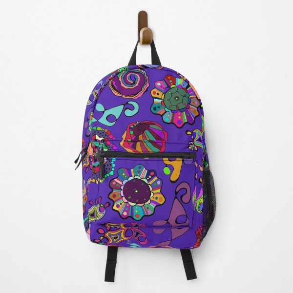 Item preview, Inky Circles Doodles Multicolor on Purple designed and sold by CheriesArt.