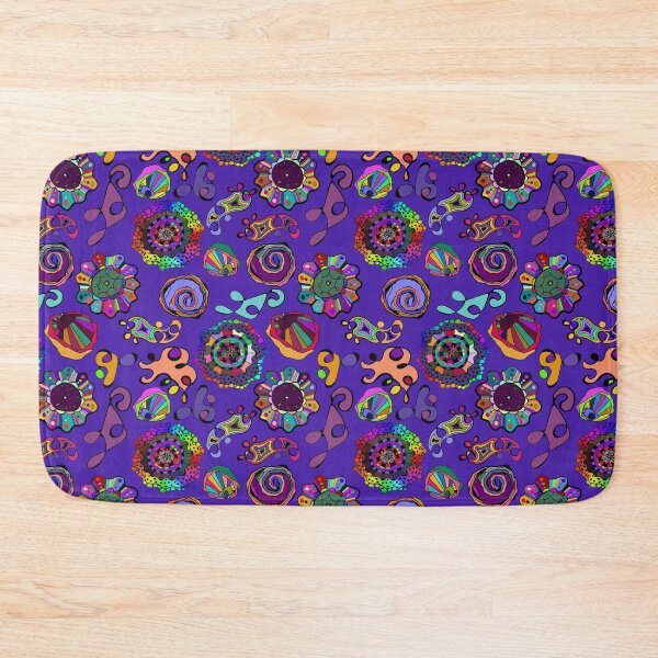 Item preview, Inky Circles Doodles Multicolor on Purple designed and sold by CheriesArt.