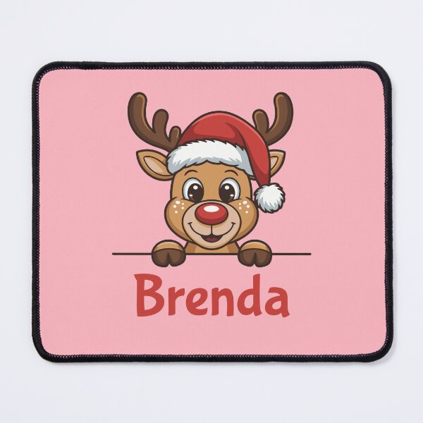 Item preview, Brenda Cute Christmas Reindeer Graphic with Santa Hat | Personalized Holiday Gift Idea designed and sold by 89BLACK.