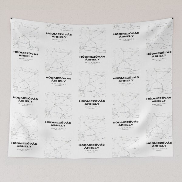 Item preview, Hódmezővásárhely Hungary Map | Minimalist Black & White City Poster designed and sold by RM-Journey.