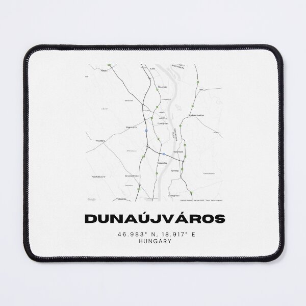 Item preview, Dunaújváros Hungary Map | Modern Minimalist Black & White Poster designed and sold by RM-Journey.
