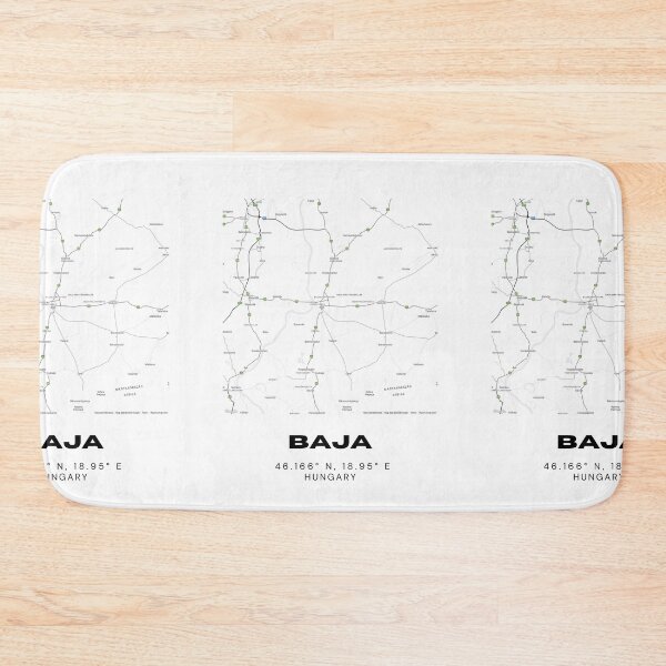 Item preview, Baja Hungary Map | Minimalist Black & White River City Poster designed and sold by RM-Journey.