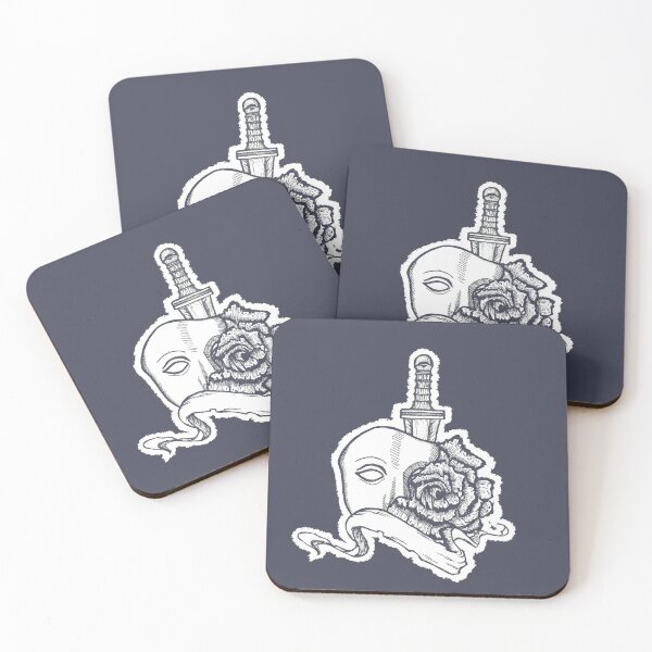 Item preview, Rose, Mask & Dagger | Hand-Drawn Symbolic Design designed and sold by Half Mess.