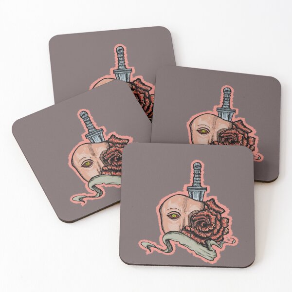 Item preview, Rose, Mask & Dagger | Hand-Drawn Symbolic Design designed and sold by Half Mess.