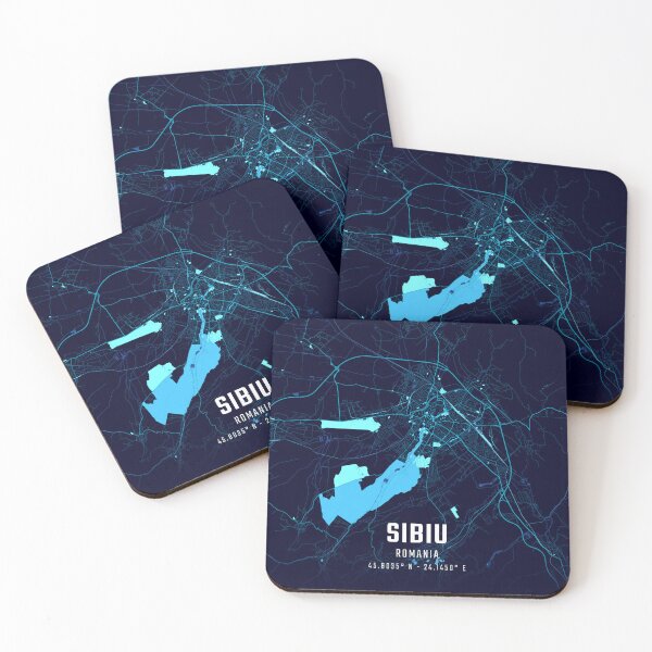 Item preview, Sibiu Midnight City Map designed and sold by HomeLivingCo.
