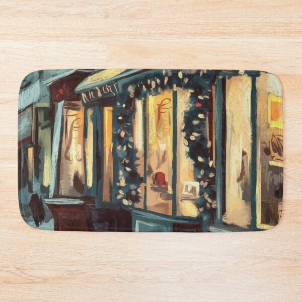 Item preview, Cozy Paris Storefront at Christmas . French Winter Scene. Art By Carraann  designed and sold by CARRAANN.