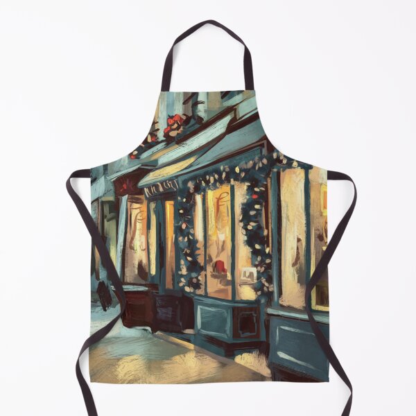 Item preview, Cozy Paris Storefront at Christmas . French Winter Scene. Art By Carraann designed and sold by CARRAANN.