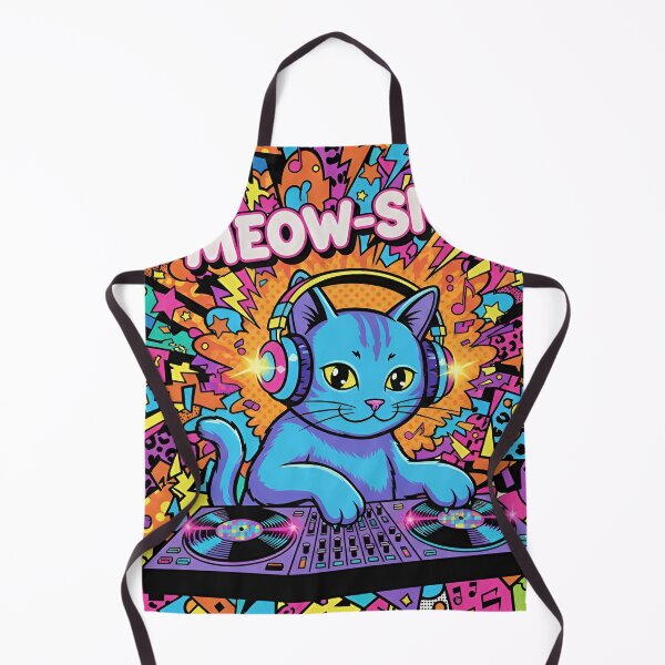 Item preview, MEOW-SIC! - 80s/90s Pop Art Neon DJ Cat designed and sold by EsenciaZen.
