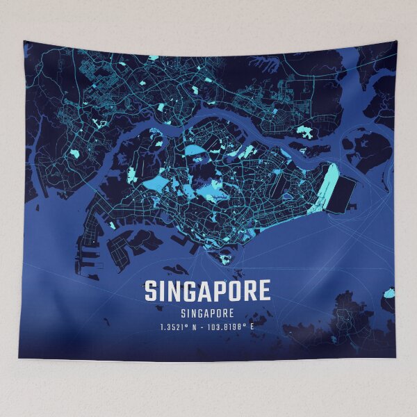 Item preview, Singapore Midnight City Map designed and sold by HomeLivingCo.