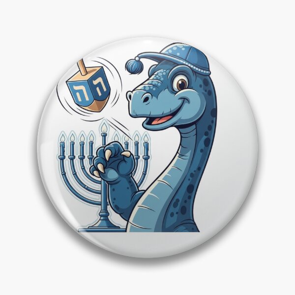 Item preview, Hanukkah Dinosaur – Cute Dreidel & Menorah Design designed and sold by DinoPrints-shop.