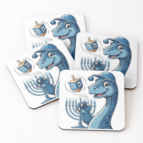 Item preview, Hanukkah Dinosaur – Cute Dreidel & Menorah Design designed and sold by DinoPrints-shop.