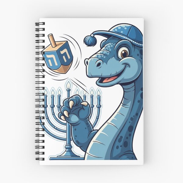 Item preview, Hanukkah Dinosaur – Cute Dreidel & Menorah Design designed and sold by DinoPrints-shop.