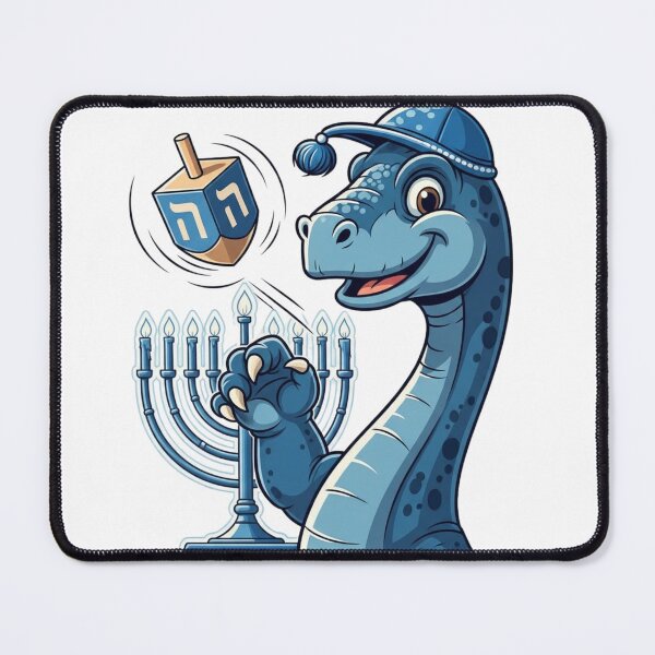 Item preview, Hanukkah Dinosaur – Cute Dreidel & Menorah Design designed and sold by DinoPrints-shop.