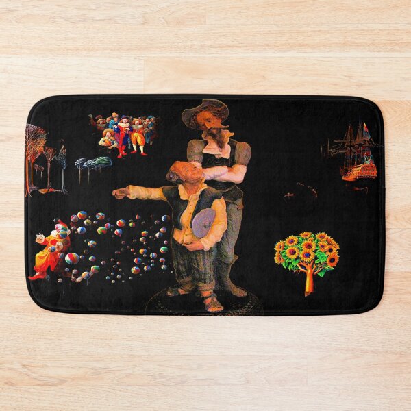 Item preview, "Don Quixote" The Knight and His Squire: Surreal Black Background Vignettes designed and sold by daweave77.