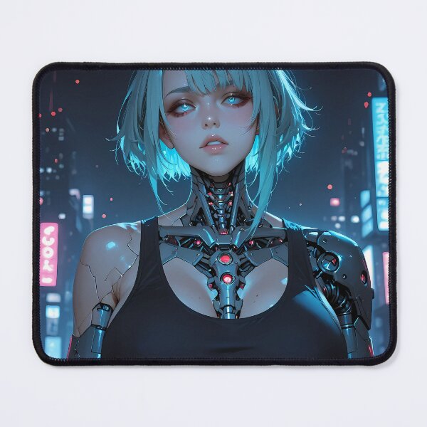 Item preview, Hot Anime Cyborg Girl With Futuristic Power Aura designed and sold by BorgSpareParts.