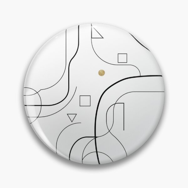 Item preview, Abstract Harmony Minimalist Geometry Line Art Gold Accent White Design designed and sold by DarkNight9.
