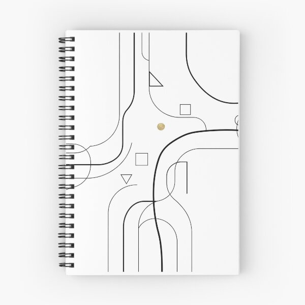 Item preview, Abstract Harmony Minimalist Geometry Line Art Gold Accent White Design designed and sold by DarkNight9.