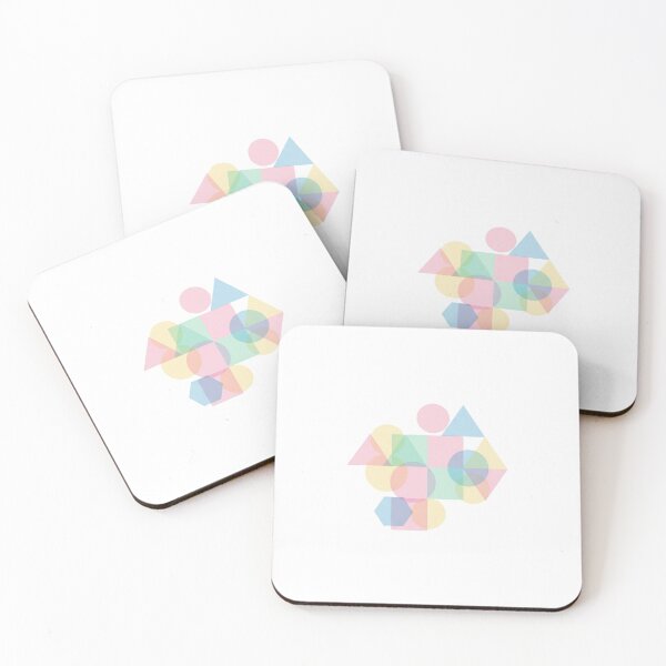 Item preview, Transparent geometry, abstract, pastel colors, overlapping shapes, modern art, white designed and sold by DarkNight9.