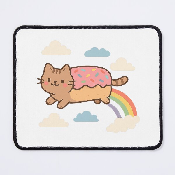 Item preview, 3D Kawaii Flying Pastry Cat With Rainbow Trail | Cute Fantasy Cat Art designed and sold by Steinart.