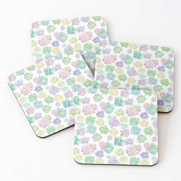 Item preview, Geometric succulent patterns, pastel colors, modern plant design, decorative, white designed and sold by DarkNight9.