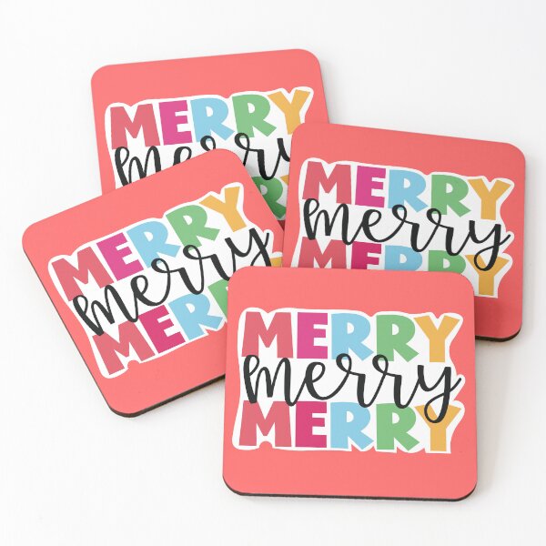 Item preview, Merry Merry Merry – Bright Christmas Lettering with White Outline designed and sold by Educlips.