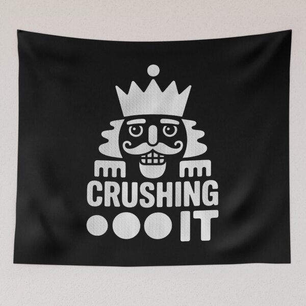 Item preview, Crushing It Funny Nutcracker Christmas Retro Humor designed and sold by FreshVibe Prints.