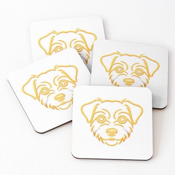 Item preview, Golden Thread Dog Face – Luxury Metallic Gold Pet Portrait designed and sold by GuffyGlowVault.