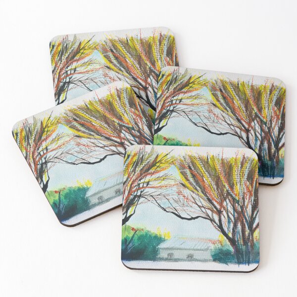 Item preview, Colourful Autumn Trees Framing a House  designed and sold by Jasbindar Singh.