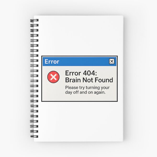 Item preview, Error 404 Brain Not Found – Retro Windows Popup Tech Humor T-Shirt designed and sold by darkan1.