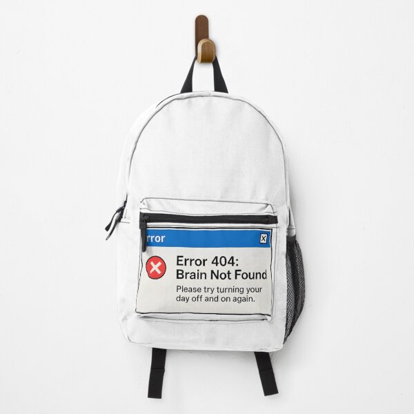 Item preview, Error 404 Brain Not Found – Retro Windows Popup Tech Humor T-Shirt designed and sold by darkan1.