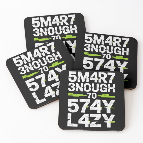 Item preview, Smart Enough To Stay Lazy Leetspeak Humor designed and sold by FreshVibe Prints.