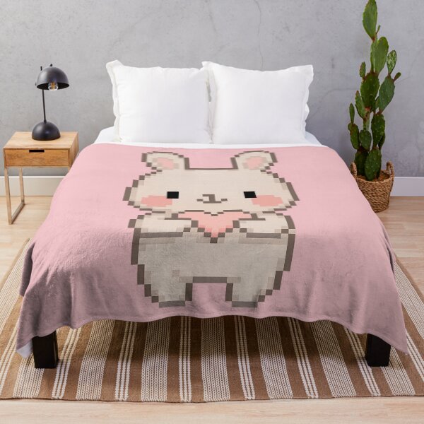 Item preview, Kawaii Pixel Bunny with Heart – Bunny 2 – Picsell Buddies Pixel Edition designed and sold by BROHLine Studio.