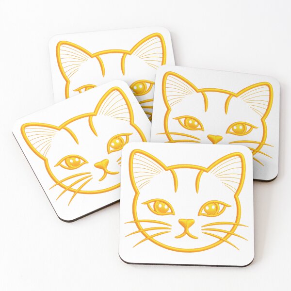 Item preview, Golden Thread Cat Face – Luxury Metallic Gold Cat Portrait designed and sold by GuffyGlowVault.