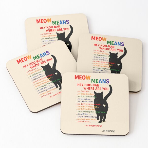 Item preview, MEOW MEANS – HEY HOO-NAN WHERE ARE YOU - no frame designed and sold by WheelieGdArt.