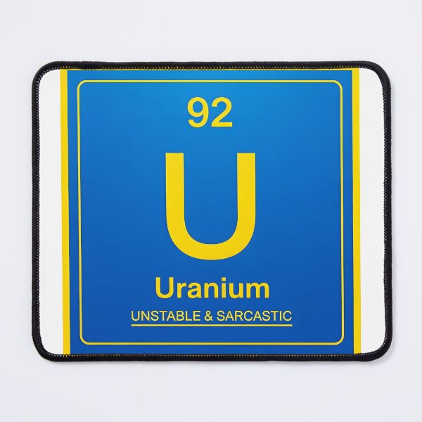 Item preview, Uranium Periodic Table Block – U 92 Unstable Sarcastic Electric Blue Science Design designed and sold by Badis Mardessi.
