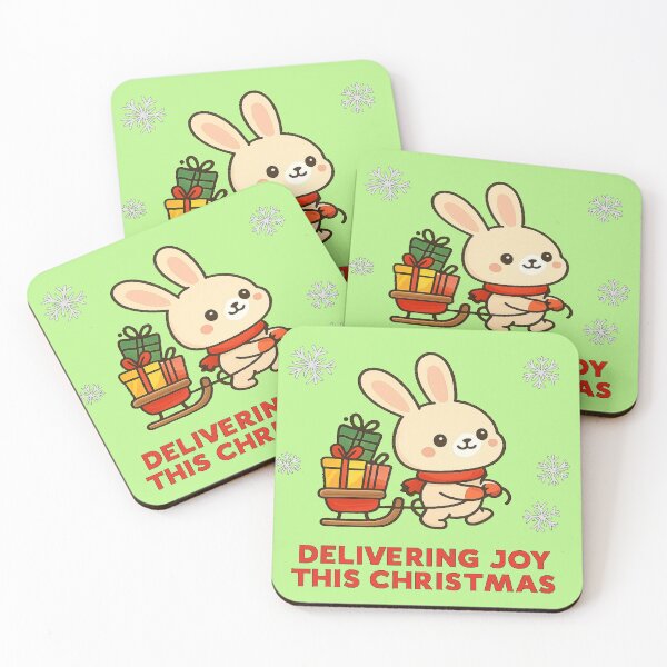Item preview, Delivering Joy This Christmas Cute Bunny Sleigh designed and sold by Soft Strength Studio.