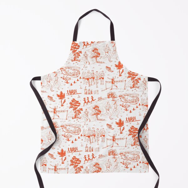 Item preview, Cross Country Toile de Jouy Orange on White designed and sold by Brittany Lane Allen.