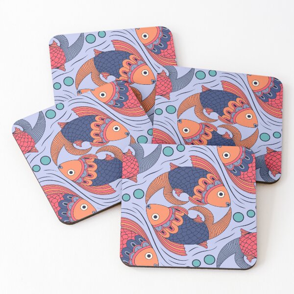 Item preview, Madhubani fish colored designed and sold by hdesignEG.