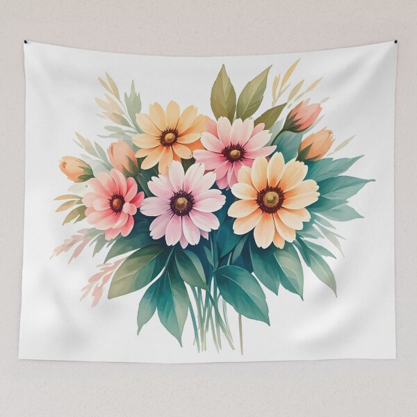 Item preview, Watercolor bouquet of colorful flowers designed and sold by PrintLabStudio.