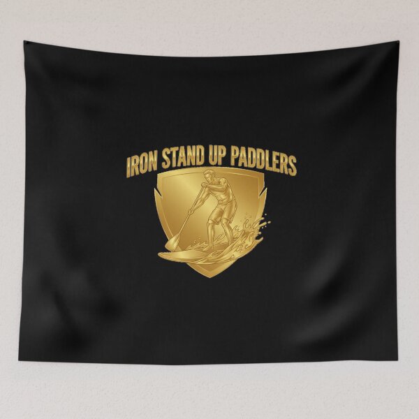 Item preview, Iron Stand Up Paddlers – Gold Metallic SUP Logo designed and sold by SeaPolar.