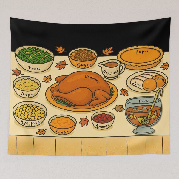 Item preview, Thanksgiving Table — Russian Vocabulary Edition designed and sold by Russian101.