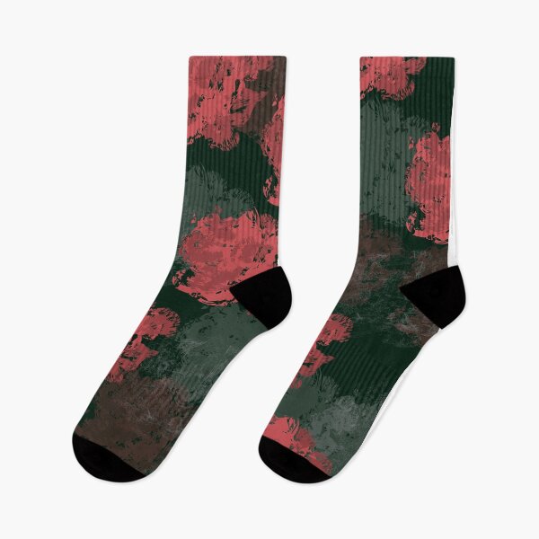 Item preview, Abstract Eye-Catching Floral Pattern – Red, Pink & Gray Flowers on Transparent Background designed and sold by Woolpixel.