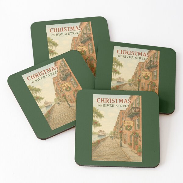 Item preview, Christmas on River Street — Beignets & Holiday Charm in Savannah designed and sold by Novel Works Studio.