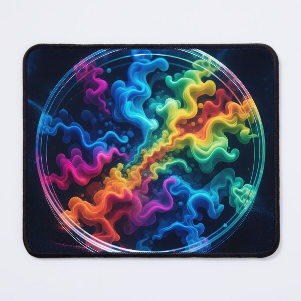 Item preview, Rainbow Smoke Art in Petri Dish – Colorful Abstract Chemistry Aesthetic designed and sold by EmeraldeaArt.