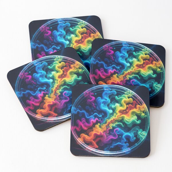 Item preview, Rainbow Smoke Art in Petri Dish – Colorful Abstract Chemistry Aesthetic designed and sold by EmeraldeaArt.